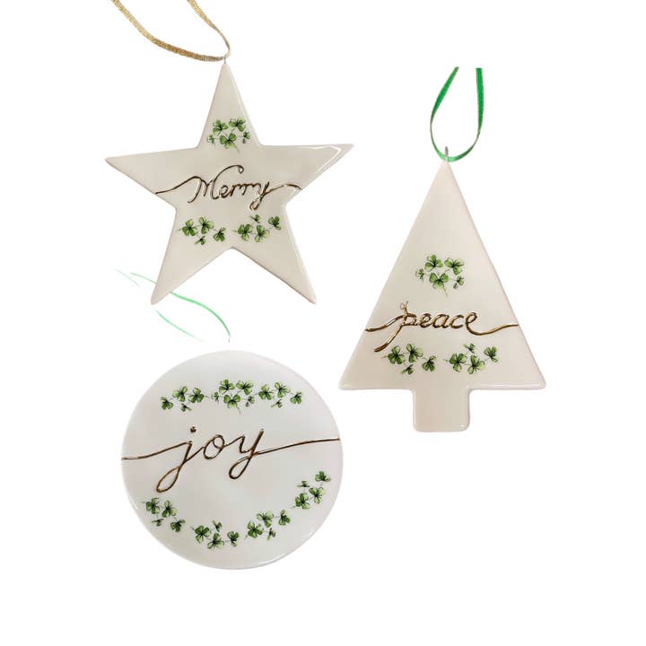 Merry, Joy, Peace Ornament Set van 3 voor wholesale door CBE Inc