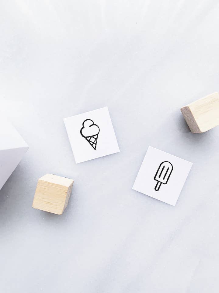 Ice Cream and Popsicle Rubber Stamp Set for wholesale by Papergram