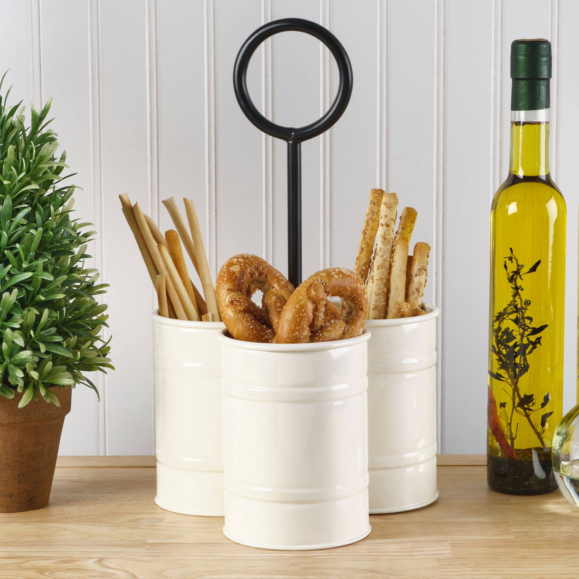 Lifetime Brands Silverwarehouse - Wholesale Flatware Caddy - White Iron Round Cup Caddy3