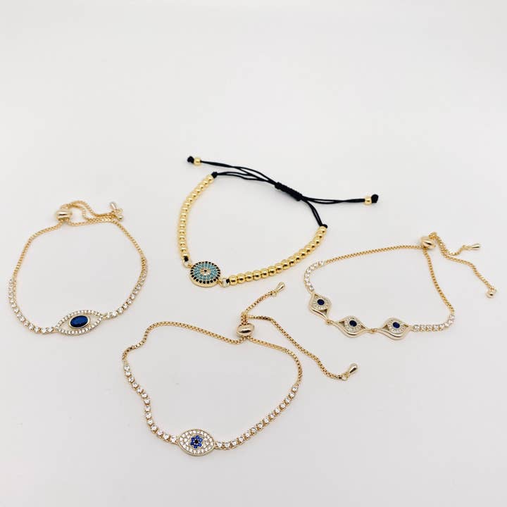 Mio Queena - Wholesale Charm/Dangle Bracelet - Multi-style Zircon-inlaid Evil Eye Bracelet