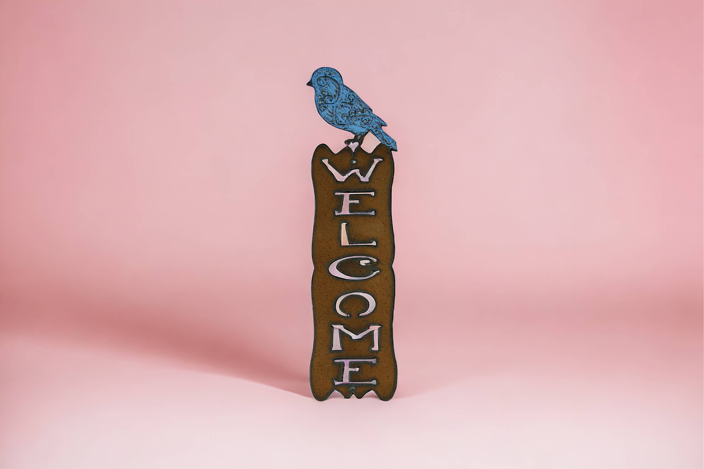 Whimsies – wholesale Utomhusskylt – Bird Welcome Sign Garden Spring naturälskare hållbar USA2