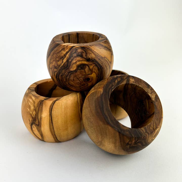 Natural OliveWood - Wholesale Napkin ring - Olive Wood Napkin Ring3