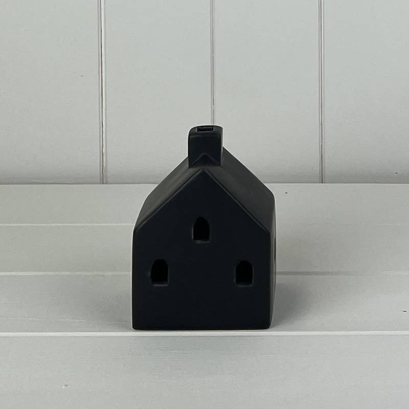Satchville - Wholesale Ornament - Black Ceramic House Ornament With Led0