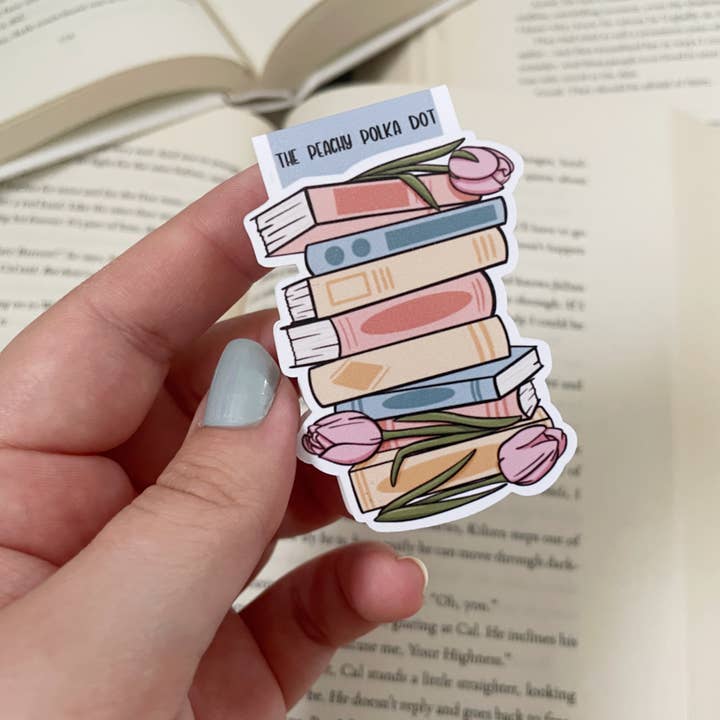 The Peachy Polka Dot - Wholesale Bookmark - Romance book stack magnetic bookmark, romantic books6