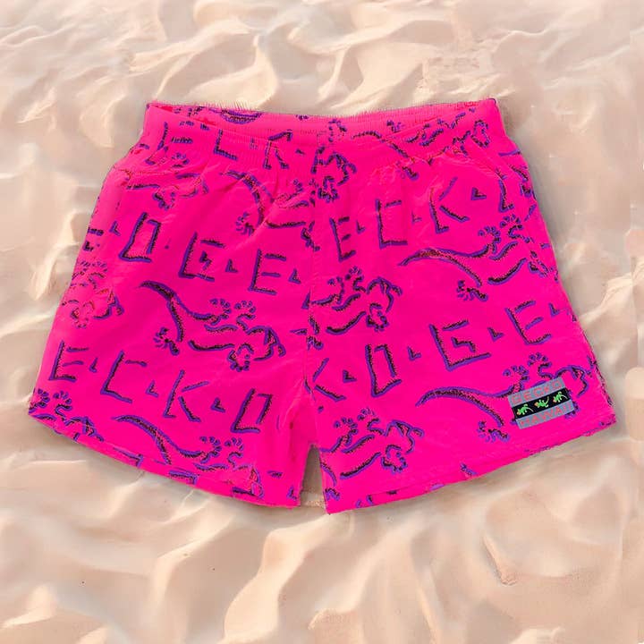 Rad Hot Pink Petro Volley Shorts for wholesale by Gecko Hawaii