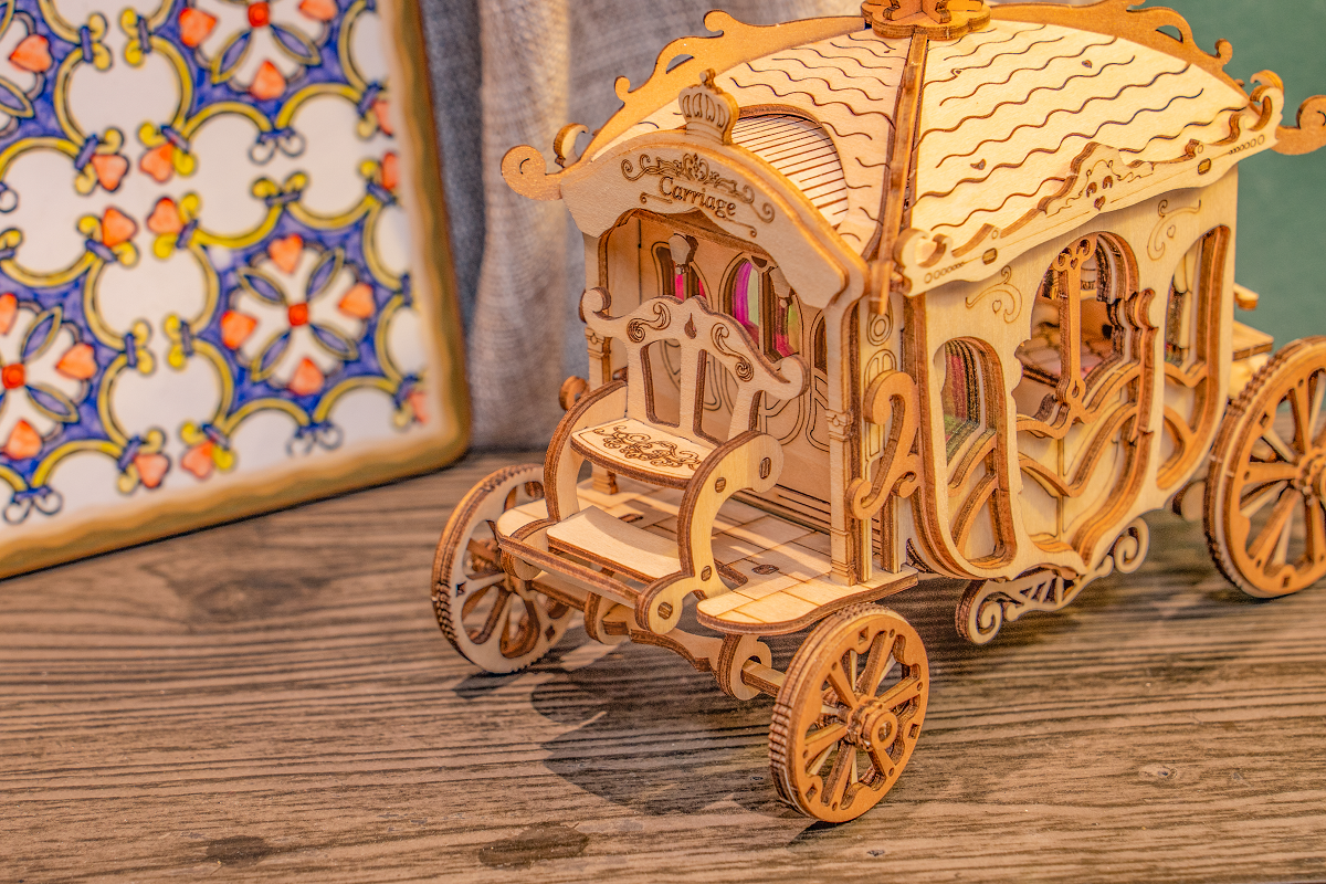 Hands Craft - Wholesale Puzzle - Kids - 3D Laser Cut Wooden Puzzle: Carriage6