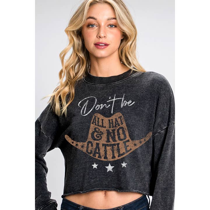 DO NOT BE ALL HAT MINERAL CROPPED SWEATSHIRTS for wholesale by HRTandLUV
