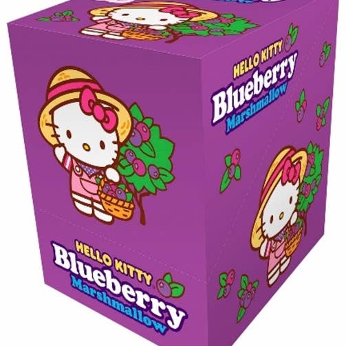 Hello Kitty Blueberry Marshmallows 2.47oz, 12ct Box for wholesale by Grandpa Joe's Candy Shop