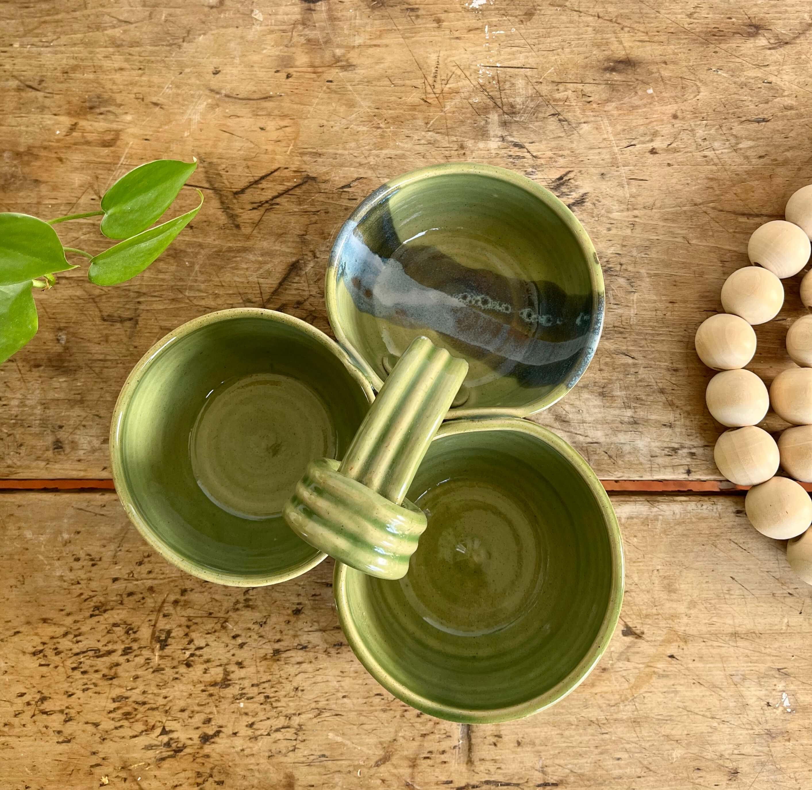 Coastal Clay Co. - Wholesale Platter - Triple Dip Platter Summer Party Platter Ceramic Dip Tray8