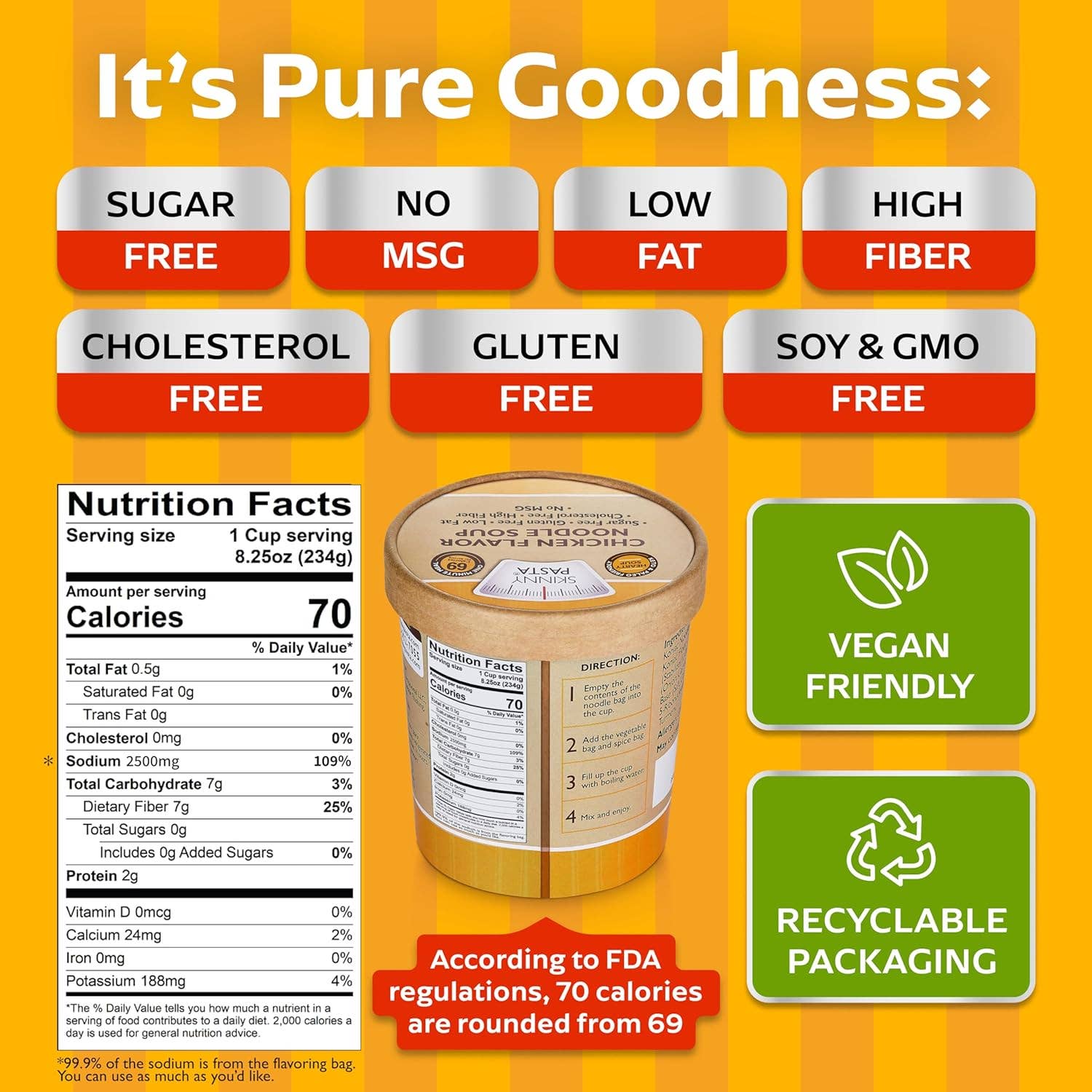 Wholesome Good - Wholesale Soup - Skinny Pasta Chicken Soup 69 Calorie Keto Gluten Free 7.54oz2