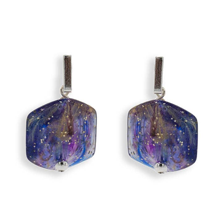 Earrings with 1 Cube Galaxy for wholesale by FATES, style with a story