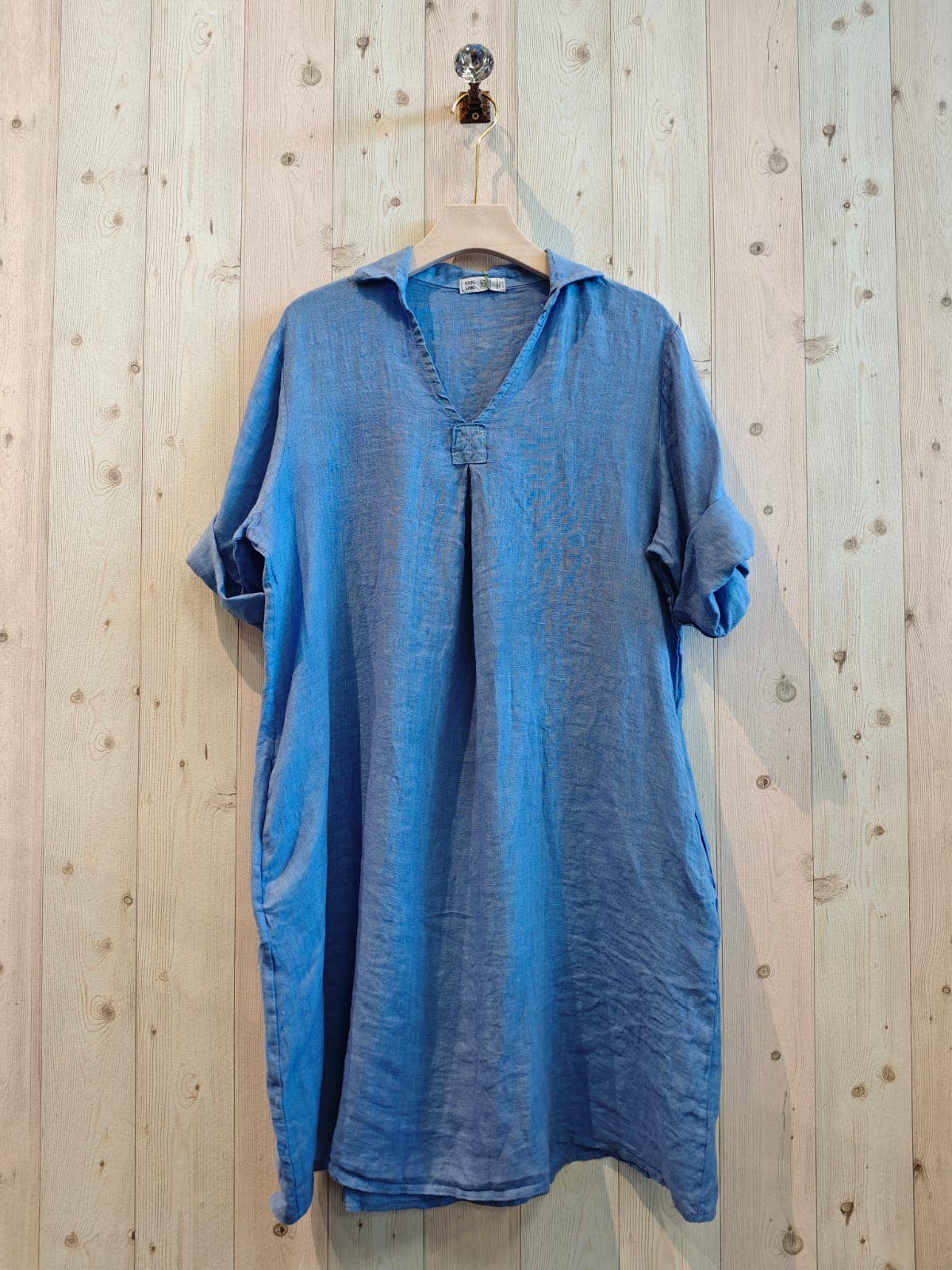 Linen & More - Wholesale Dress - Women's - REF 88018 100% LINEN SHIRT COLLAR DRESS14