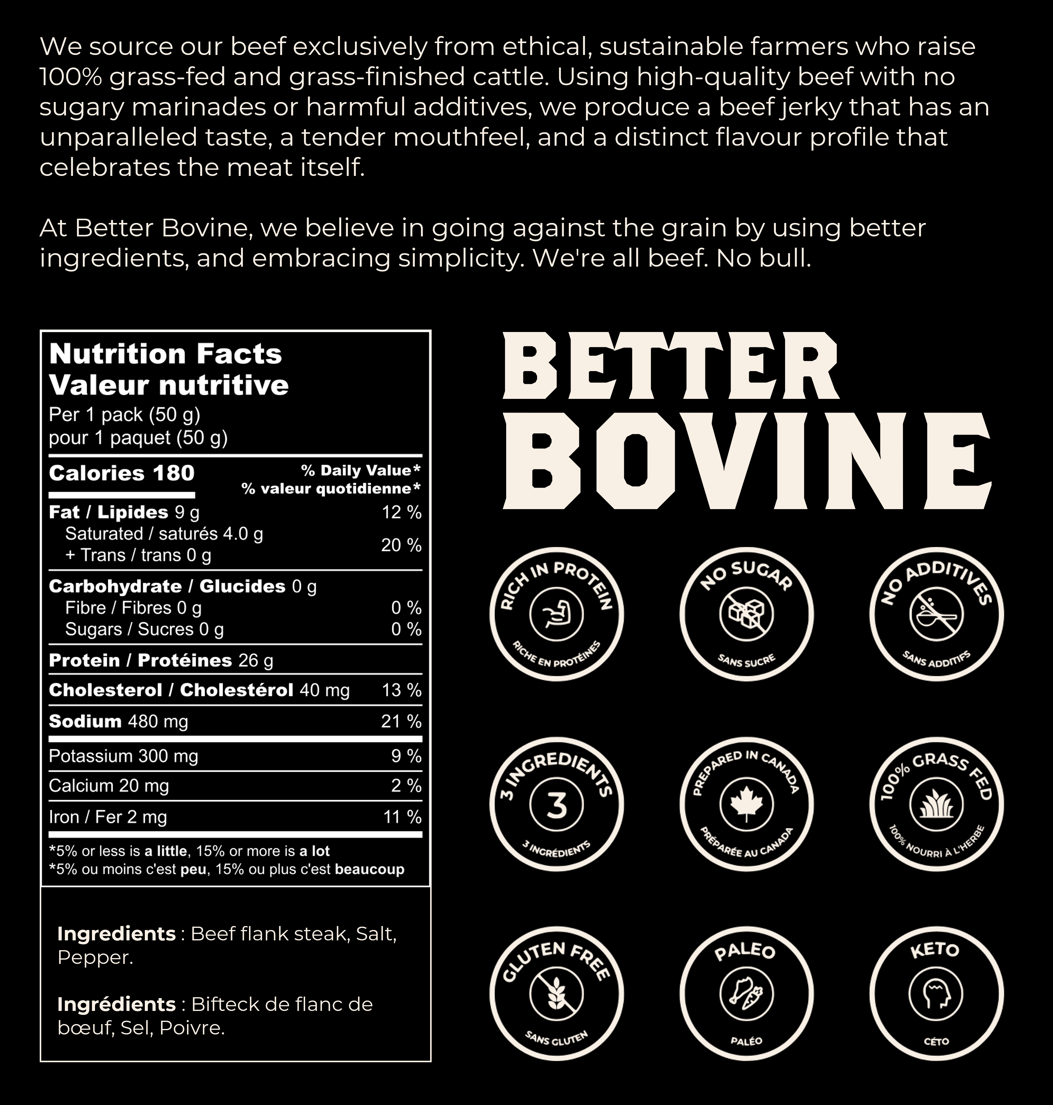 Better Bovine - Wholesale Jerky - 100% Grassfed Wagyu Beef Jerky3