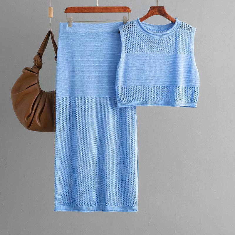 Marayn - Wholesale Top & Skirt Set - Women's - Chic Knitted Tank  Skirt Set Summer Ready7