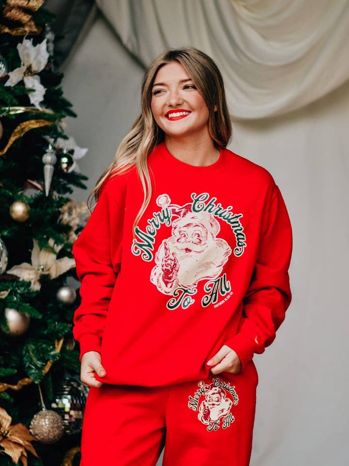 Vintage Santa Red Sweatshirt for wholesale by Southern Bliss Co.