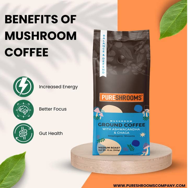 PureShrooms Inc. - Wholesale Ground Coffee - Balance & Defend Mushroom Ground Coffee 340g