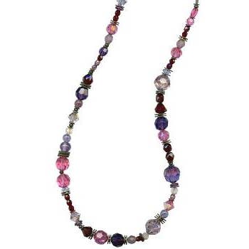 "NY VIN" 24 TOMMER HALSKÆDE - KRYSTAL, TJEKKISK GLAS, AMETYST for engroshandel hos Owen Glass Collection