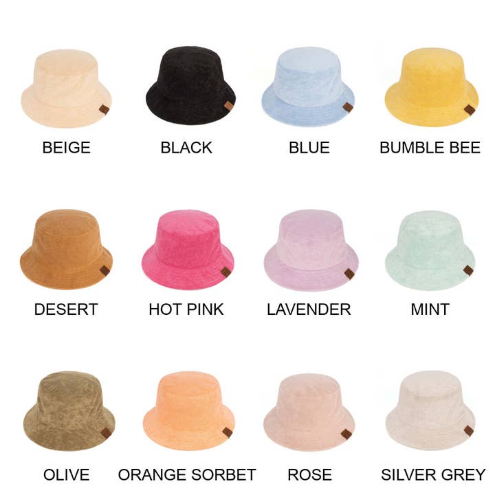 Truly Contagious - Wholesale Bucket hat – Women's - CC Foldable Terry Cloth Bucket Hat ( BK-006 )13