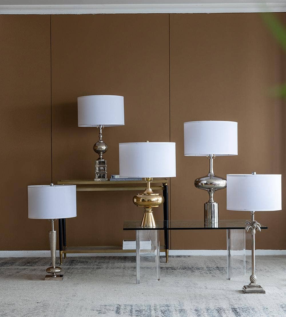 A&B Home Group Inc. - Wholesale Accent/Desk Lamp - D18x27.5" Aluminum Table Lamp - Gold/White12