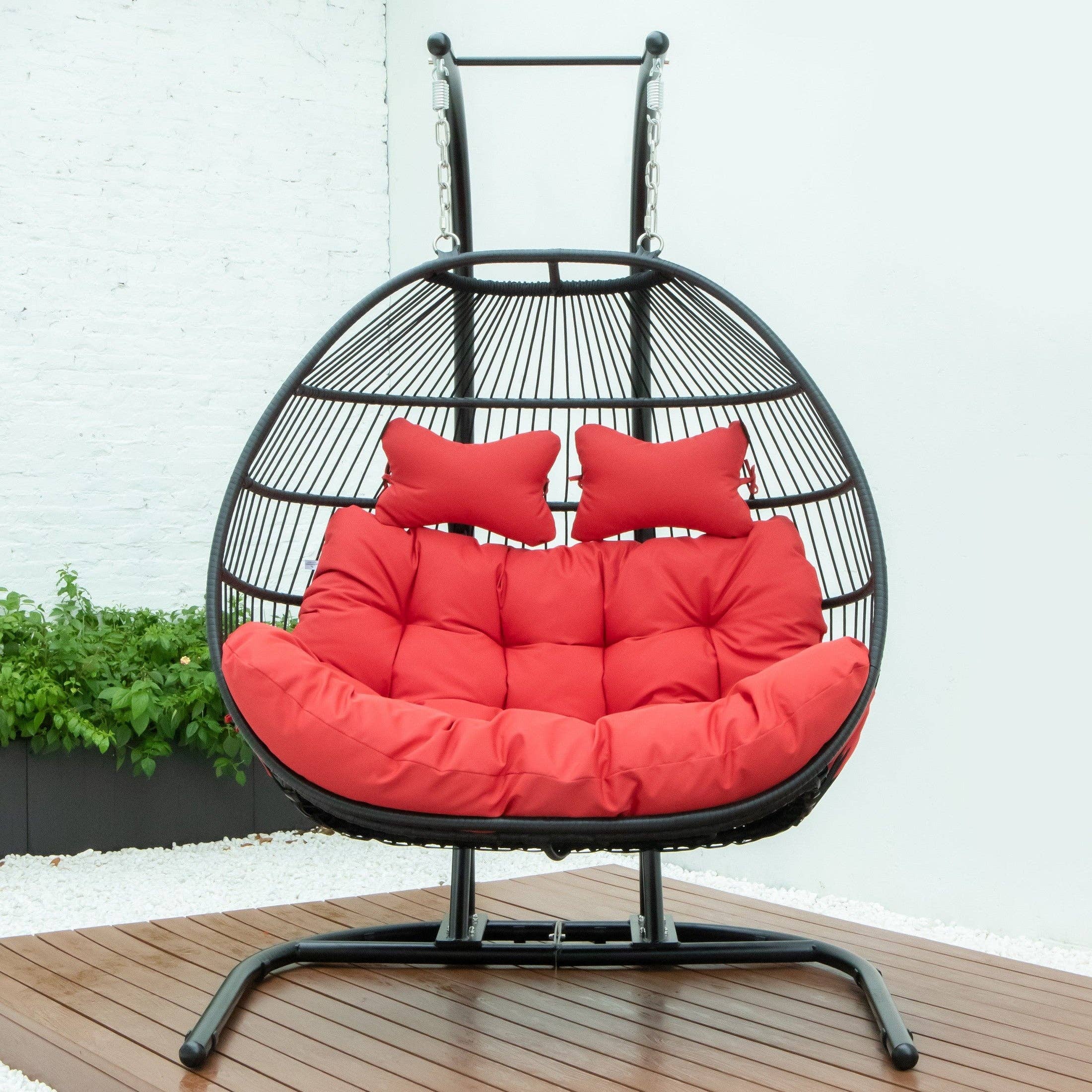 LeisureMod - Wholesale Egg Chair - Wicker 2 Person Double Folding Hanging Egg Swing Chair26