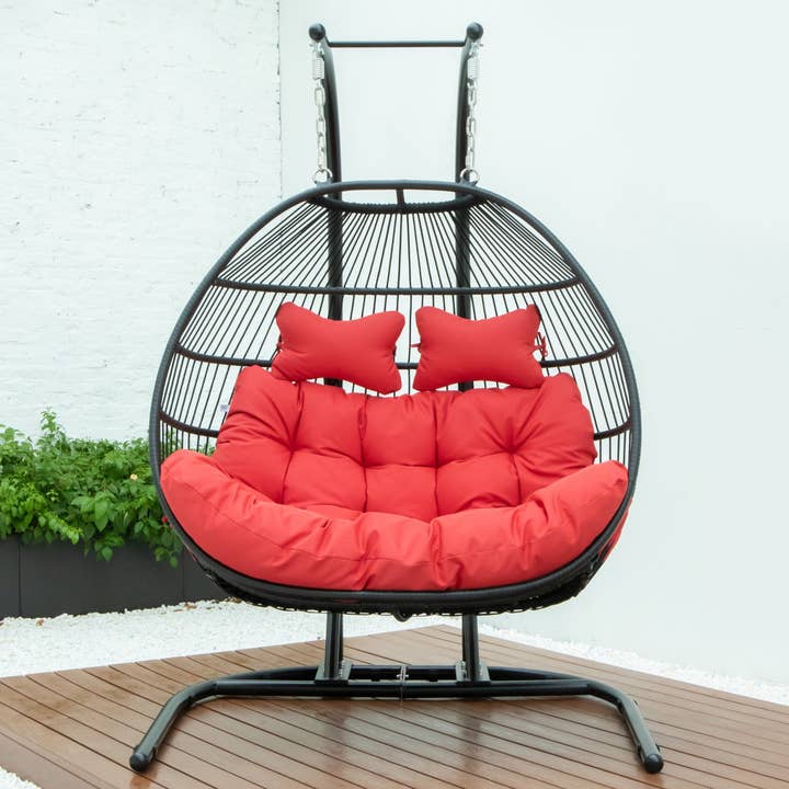 LeisureMod - Wholesale Egg Chair - Wicker 2 Person Double Folding Hanging Egg Swing Chair26