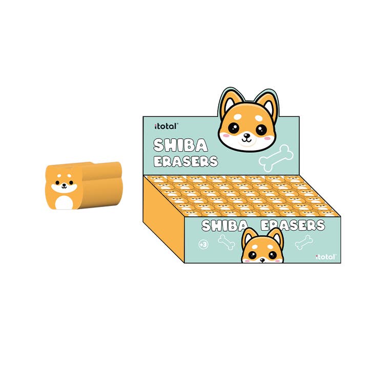 Shiba Dog Shaped Rubber - 24 Pcs Display for wholesale by I-Total, I-Drink