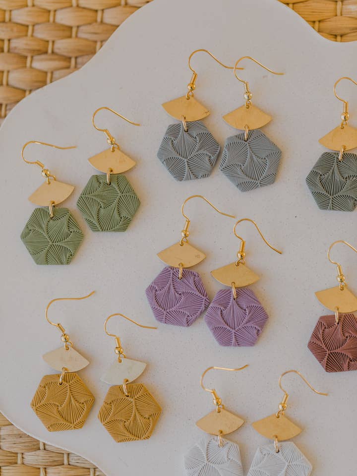 gemusterte bunte Polymer Ton Ohrringe mit Muster für den Großhandel von walnutandcherry