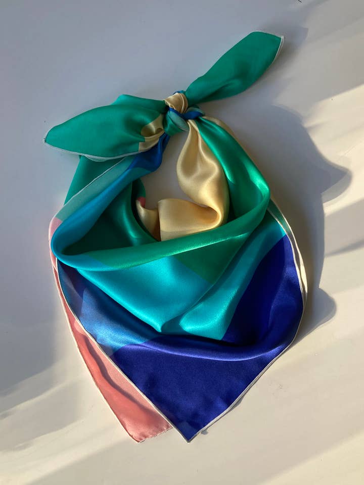 FLOAT 100% Silk Charmeuse Scarf, 26" x 26" for wholesale by HOLLY MCWHORTER