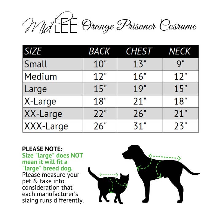 Midlee Designs - Vente Déguisement – chien - Déguisement de prisonnier Midlee Orange5