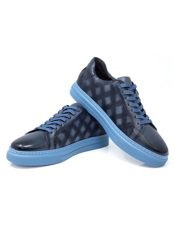 BARABAS - Wholesale Lifestyle Sneakers - Men's - Men's Checkered Lace-up Leather Sneakers 5SH0920