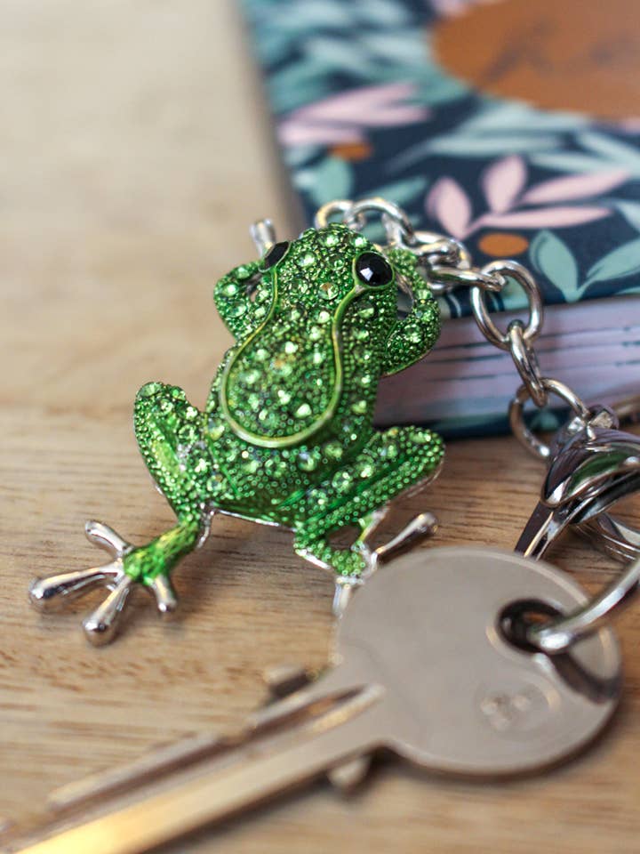 Frog Diamante Large Keyring for wholesale by Wildtouch