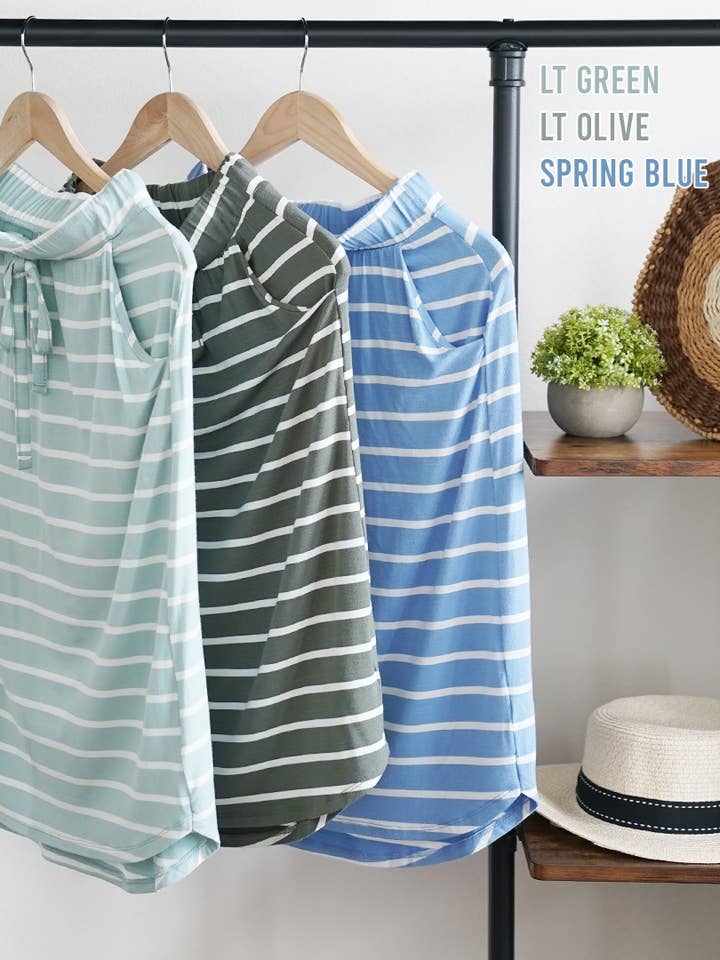 42POPS - Wholesale Skirt - Women's - ",,...Stripe Self Tie Tulip Hem Skirt