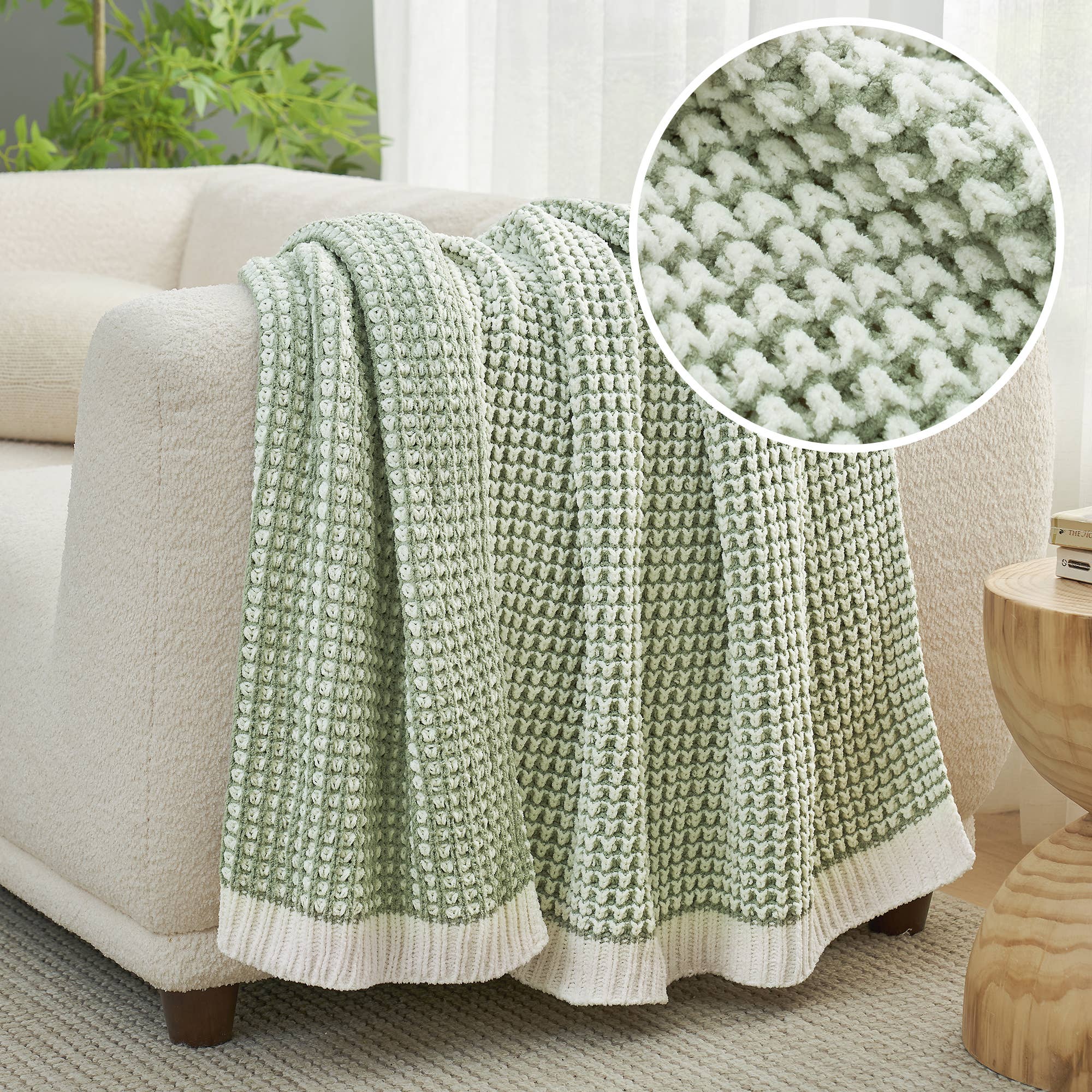 DreamValley - Wholesale Throw Blanket - AH Reversible Chenille Waffle Knit Throw Blanket27
