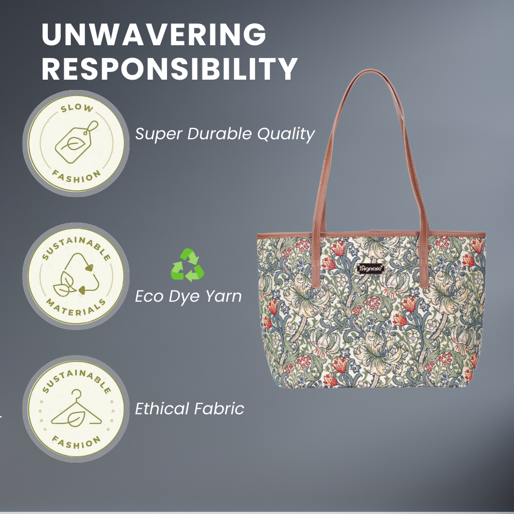 SignareArt - Vente Tote bag – femme - COLL-GLILY | Sac fourre-tout à bandoulière Golden Lily College William Morris3