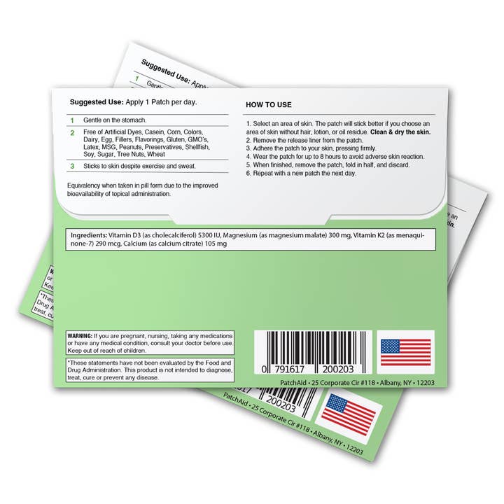 PatchAid – Großhandel Nahrungsergänzungsmittel/Vitamin zum Einnehmen – Vitamin D3 mit K2-Pflaster — Unterstützung für Knochen, Herz und Immunsystem7