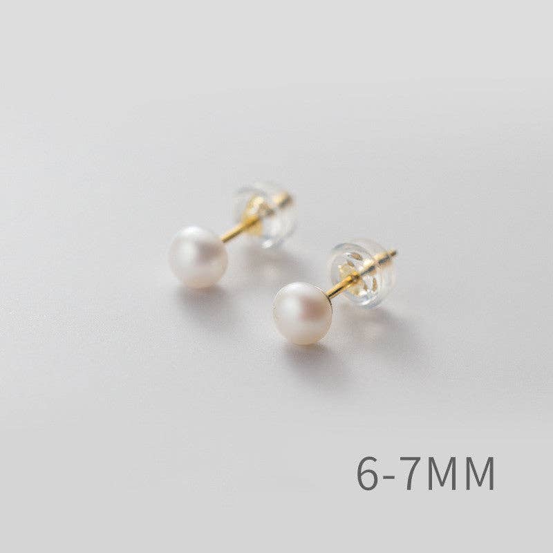 Perimade & Co. LLC - Wholesale Stud/Post Earrings - White Pink Purple Pearl Stud Earrings in 925 Sterling Silver2