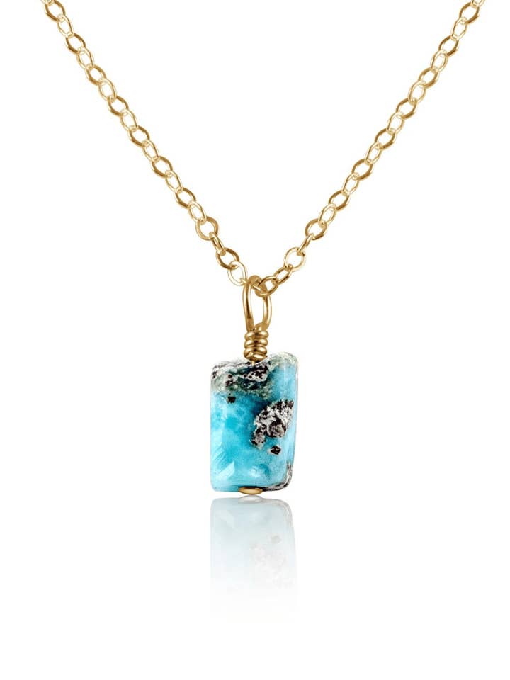 Natural Raw Larimar halsketting met hanger voor wholesale door Aloria