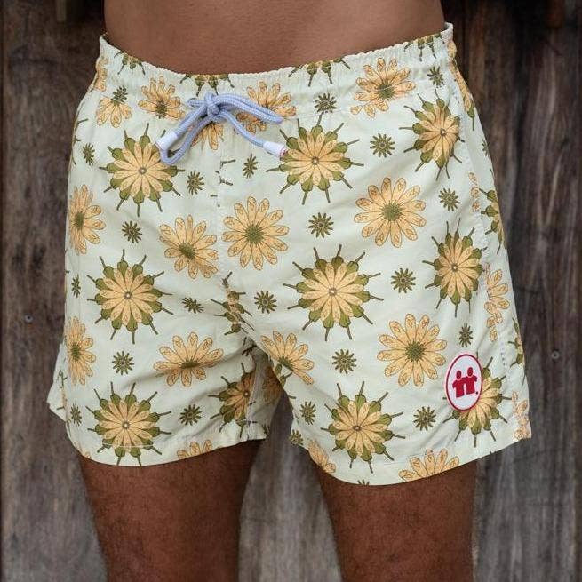 "Fishy Flowers" Swim Trunks (Mens) : PineLime for wholesale by Syd & Rex