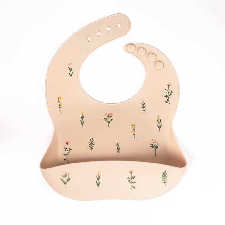 Wildflowers Silicone Bib for wholesale by Lil North Co