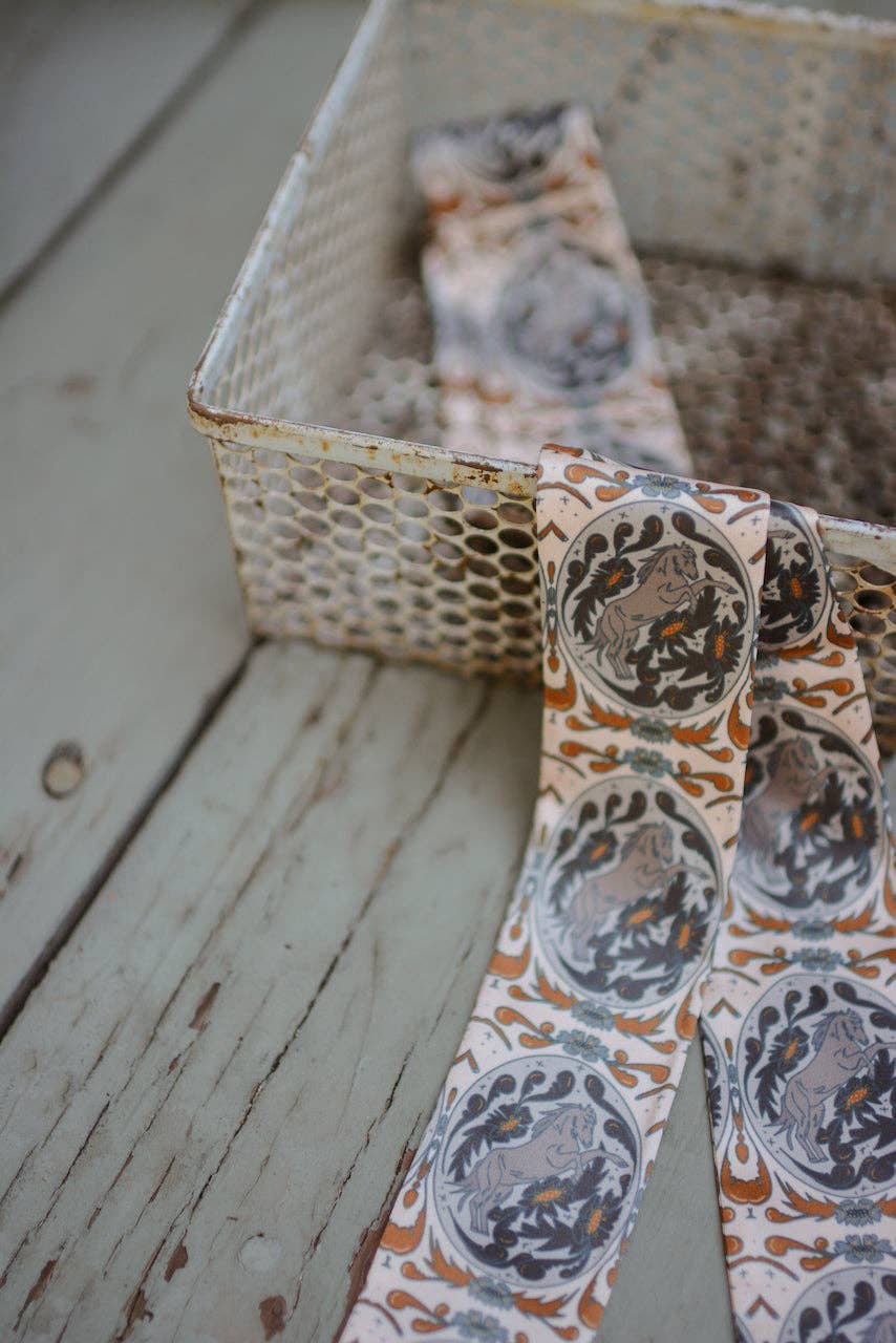 Tirzah Lane Art - Wholesale Scarf - Women's - Bloomin' Bronc Western Cowgirl Silk Twilly Scarf4