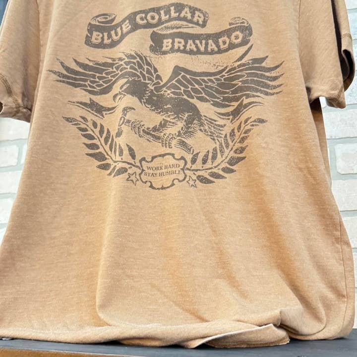 Blue Collar Bravado for wholesale by MidWest Tees