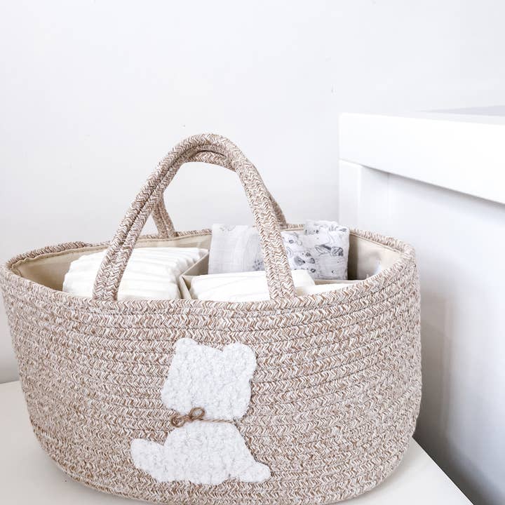 Louchie Baby - Wholesale Diaper Caddy - Baby - Boucle Teddy Nappy Caddy 2