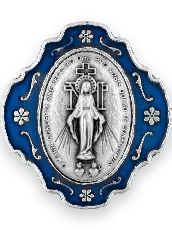 Small Rosary Beads with Silver-Tone Miraculous Medal Case for wholesale by Village Gift Importers