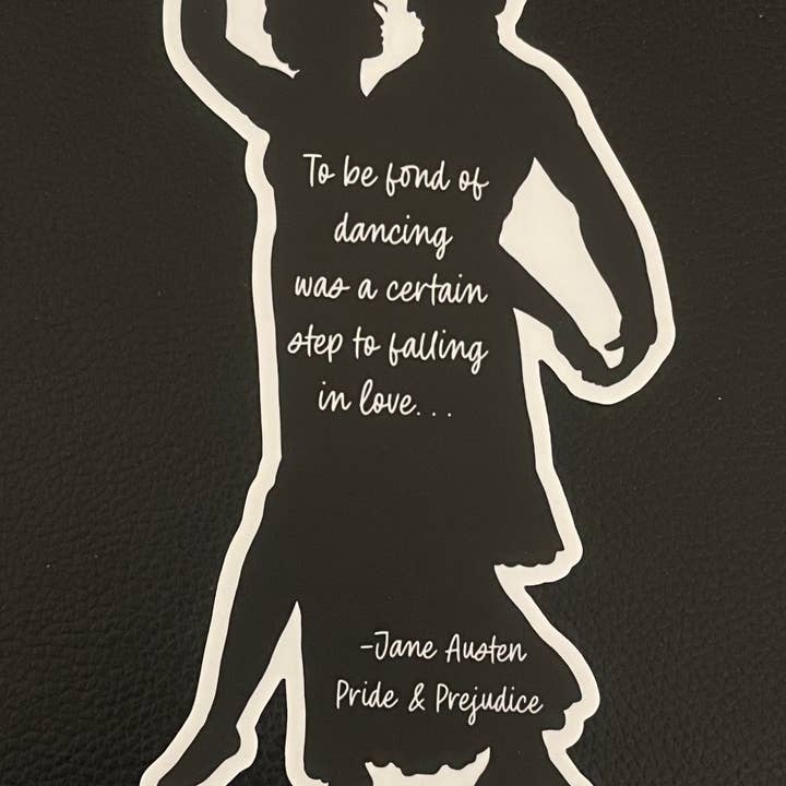 Autocollant de 7 pouces sur le thème « Tomber amoureux » d'Austen pour la vente par Greetings From Hospitality Lane