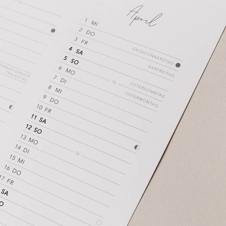 Eulenschnitt - Wholesale Calendar - Wall calendar 2026 (PU = 6 pcs)9