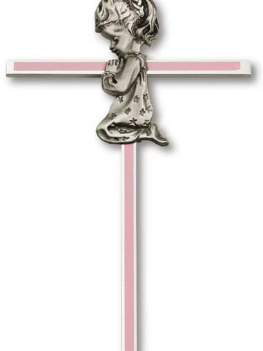 Croix 6" - Fille - Argent/Rose pour la vente par H.J. SHERMAN COMPANY, INC.