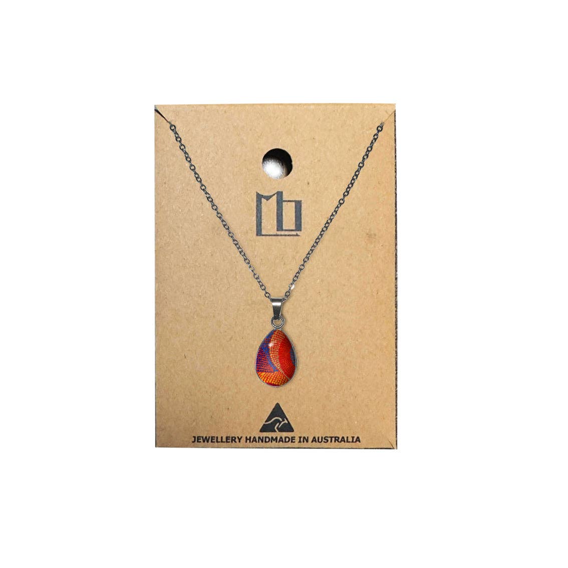 Orange AGNES MULTI COLOR XS DROP PENDANT ON A CHAIN NECKLACE - SD396W for wholesale on Faire3
