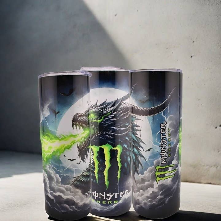 Alpha Wholesale - Wholesale Insulated Mug/Tumbler - 🐉⚡ Alpha Printing 20oz Tumbler – Energy Drink Dragon Edition