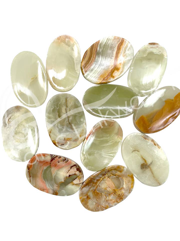 PIETRE DELLA PREOCCUPAZIONE (DZ) - ONICE, VERDE (DZ) 2" per la vendita all'ingrosso da parte di Oceanic Linkways Inc