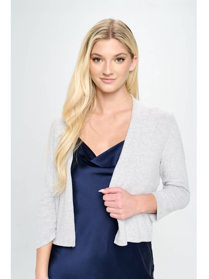 Gemaakt in de VS - Geborsteld gebreid kasjmierachtig Bolero-vest voor wholesale door LKLUV